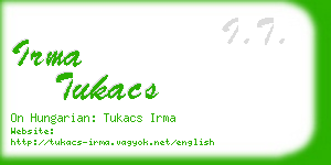 irma tukacs business card